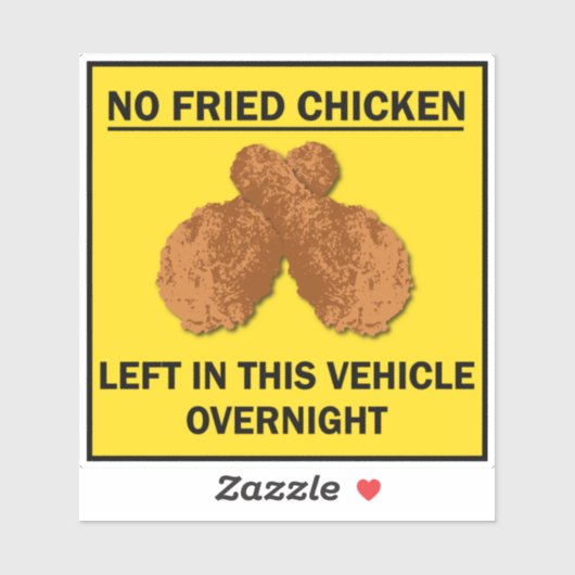Geen gehuwde kip links in voertuig overnight Funny Sticker (Vel)