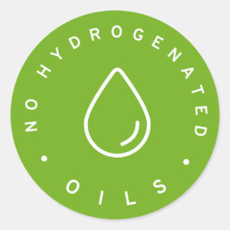 Geen gehydrogeneerde oliën ronde sticker
