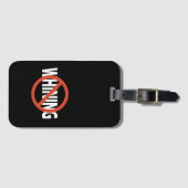 Geen gejank witte tekst zwart bagagelabel (Voorkant (horizontaal))