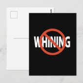 Geen gejank witte tekst zwart briefkaart (Voorkant / Achterkant)