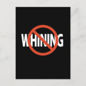 Geen gejank witte tekst zwart briefkaart (Voorkant)