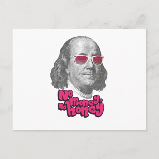 Geen geld, geen honing briefkaart (Voorkant)