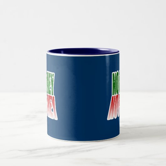 geen geld geen honing tweekleurige koffiemok (Center)