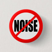 "GEEN GELUID" RONDE BUTTON 3,2 CM (Voorkant)