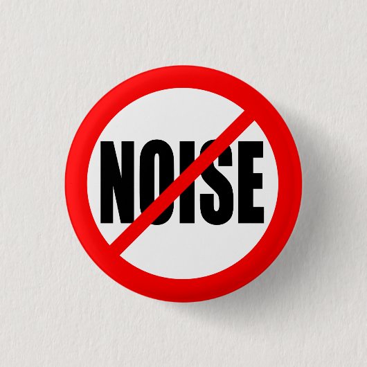 "GEEN GELUID" RONDE BUTTON 3,2 CM (Voorkant)