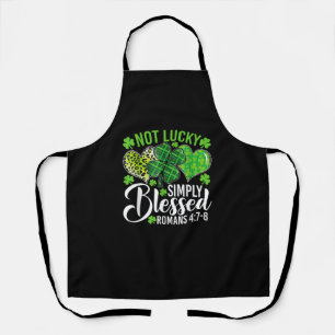 Geen geluk, gewoon gezegende Christelijke Shamrock Schort