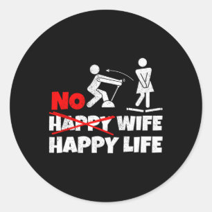 Geen Gelukkige Vrouw Gelukkig Leven Echtgenotes Br Ronde Sticker