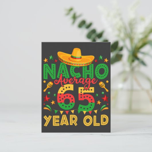Geen gemiddelde 65-jarige Cinco de Mayo Briefkaart (Staand voorkant)
