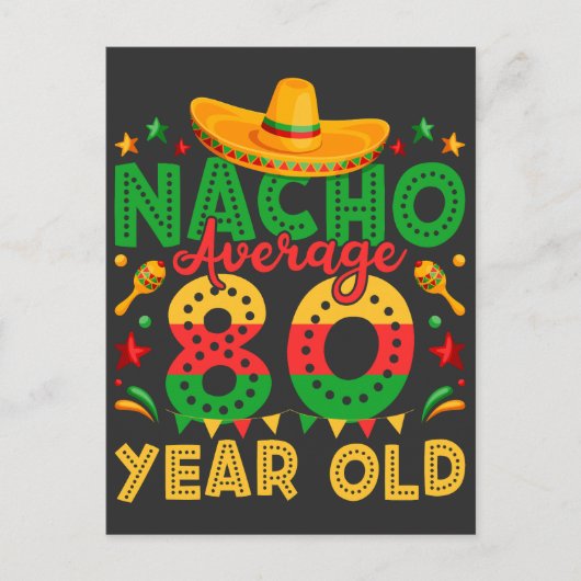 Geen gemiddelde 80-jarige Cinco de Mayo Briefkaart (Voorkant)