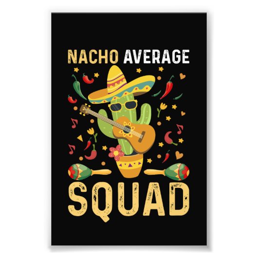 Geen gemiddelde bende Cinco De Mayo Mexicaans fees Foto Afdruk (Voorkant)