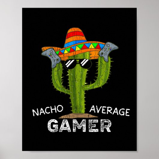 Geen gemiddelde grappige gamer videogame liefhebbe poster (Voorkant)