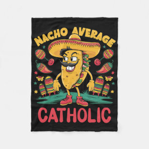 Geen gemiddelde katholieke Cinco De Mayo Mexicaans Fleece Deken