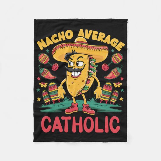 Geen gemiddelde katholieke Cinco De Mayo Mexicaans Fleece Deken (Voorkant)