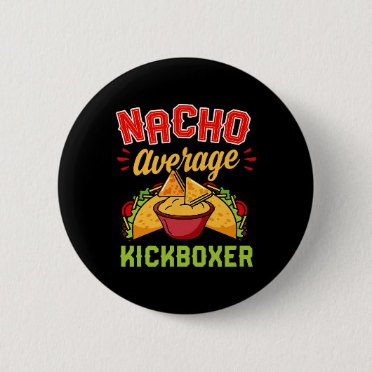 Geen gemiddelde kickbokser Grappige trendy kickbok Ronde Button 5,7 Cm (Voorkant)