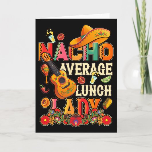 Geen gemiddelde lunchdame Cinco De Mayo Feest Mexi Kaart (Voorkant)