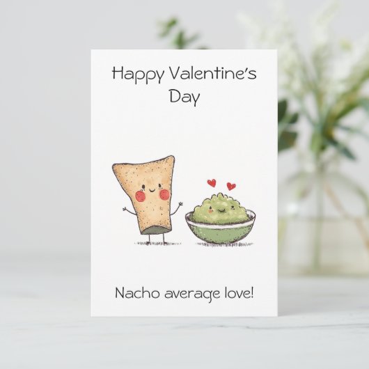 "Geen gemiddelde nacho-liefde!" – Grappige en scha Kaart (Staand voorkant)