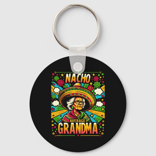 Geen gemiddelde oma Cinco De Mayo grappig cadeau v Sleutelhanger (Voorkant)