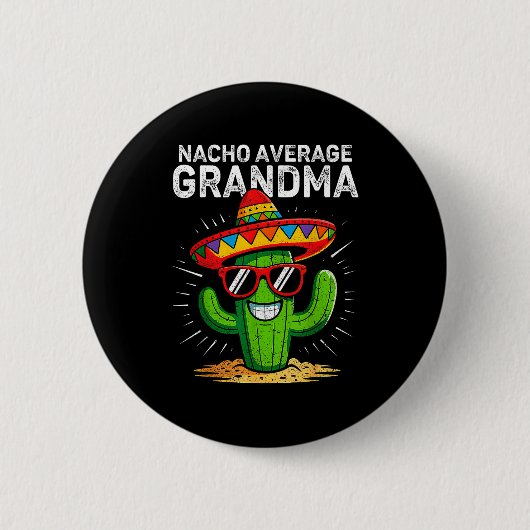 Geen gemiddelde oma grappig cinco de mayo mexicaan ronde button 5,7 cm (Voorkant)