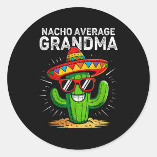 Geen gemiddelde oma grappig cinco de mayo mexicaan ronde sticker