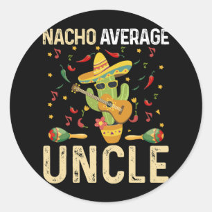 Geen gemiddelde oom Cinco De Mayo Mexicaanse Sombr Ronde Sticker