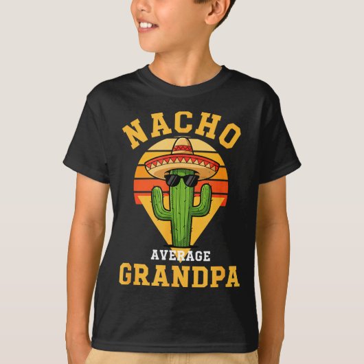 Geen gemiddelde opa grappige cactus sombrero cinco t-shirt (Voorkant)