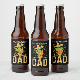 Geen gemiddelde papa Cinco De Mayo Mexicaanse papa Bier Etiket