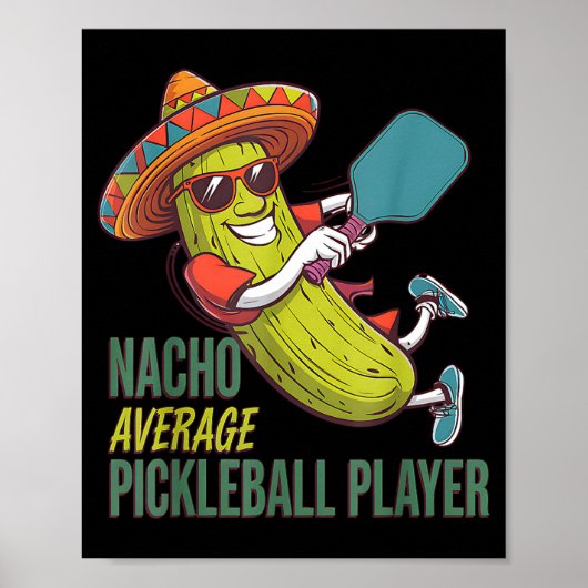 Geen gemiddelde pickleballspeler mexicaanse cactus poster (Voorkant)