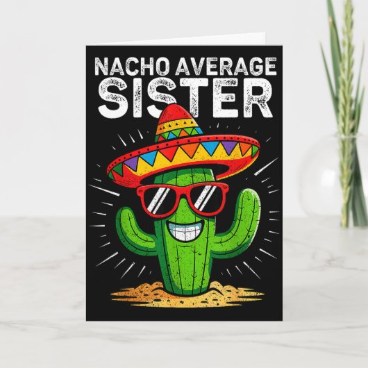 Geen gemiddelde zus grappige cinco de mayo mexicaa kaart (Voorkant)