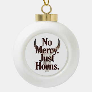 Geen Genade Alleen Hoorns Langhoorn Schedel Brutaa Keramische Bal Ornament