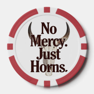 Geen Genade Alleen Hoorns Langhoorn Schedel Brutal Poker Chips