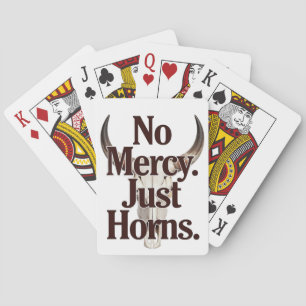 Geen Genade Alleen Hoorns Langhoorn Schedel Brutal Pokerkaarten