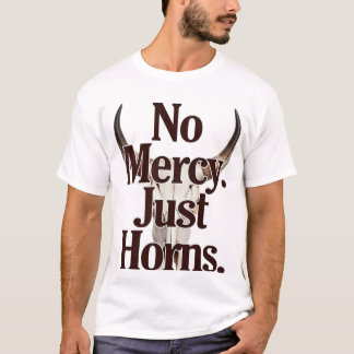 Geen Genade Alleen Hoorns Langhoorn Schedel Brutal T-shirt