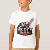 "Geen Genade - Schedel & Raven Apocalyps Design" T-shirt (Voorkant)