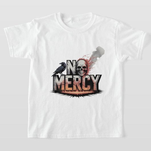 "Geen Genade - Schedel & Raven Apocalyps Design" T-shirt (Laagn)