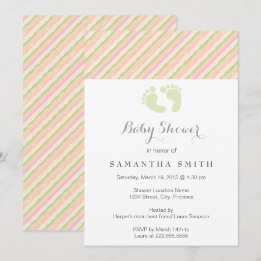 Geen gender ı Baby shower Uitnodiging (Voorkant / Achterkant)