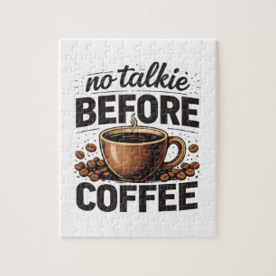 Geen gepraat voor de koffie – Grappige retro koffi Legpuzzel