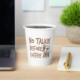 Geen gepraat voor koffie grappig cadeau voor katte papieren bekers