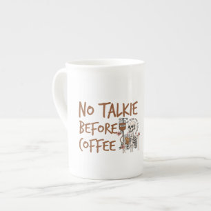 Geen gepraat voor koffie grappig cadeau voor katte porselein kop