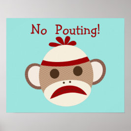 Geen Gepruil Meme Sock Monkey Baby Nursery Poster
