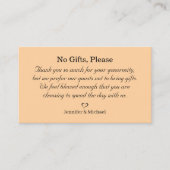 Geen geschenken alsjeblieft, let op huwelijkscadea informatiekaartje (Voorkant)
