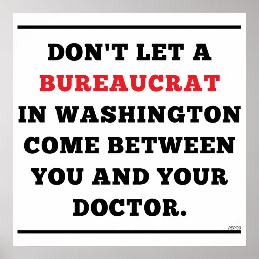 Geen gesocialiseerde geneeskunde poster (Voorkant)