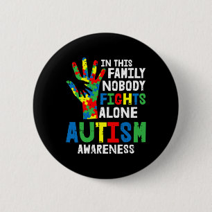 Geen gevechten alleen Autisme-bewustzijn Puzzle Ha Ronde Button 5,7 Cm
