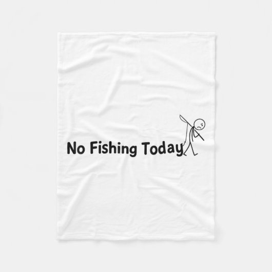 Geen Gevist Vandaag Funny Sad Stick Man Angling Jo Fleece Deken (Voorkant)