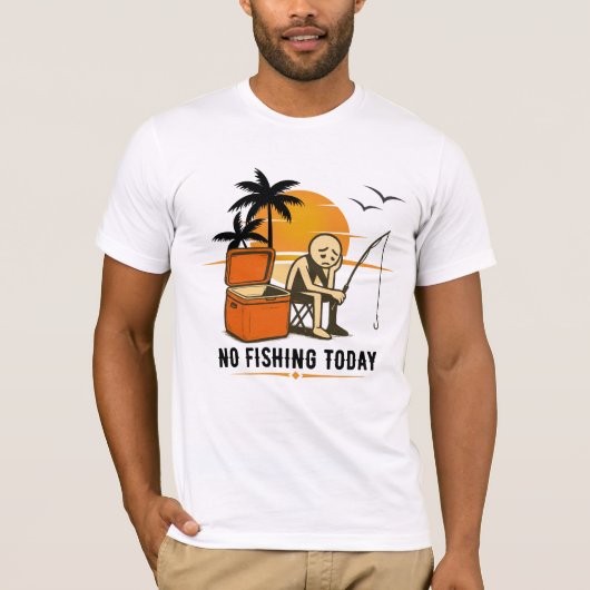 Geen Gevist Vandaag Sad Stickman Vist liefhebbers T-shirt (Voorkant)