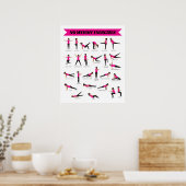 Geen gewichtsoefeningen Fitness Poster - Roze (Keuken)