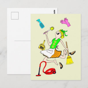 Geen gewone schoonmaakster. briefkaart
