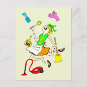 Geen gewone schoonmaakster. briefkaart (Voorkant)