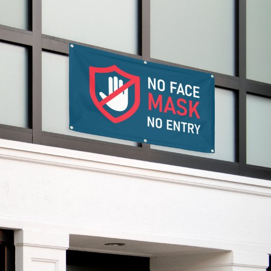 Geen gezichtsmasker Geen invoer Spandoek (Buitenkant Gebouw)