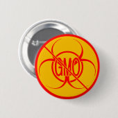 Geen GGO-Buttonnen Biogevaarsewaarschuwing GGO-But Ronde Button 5,7 Cm (Voorkant /achterkant)