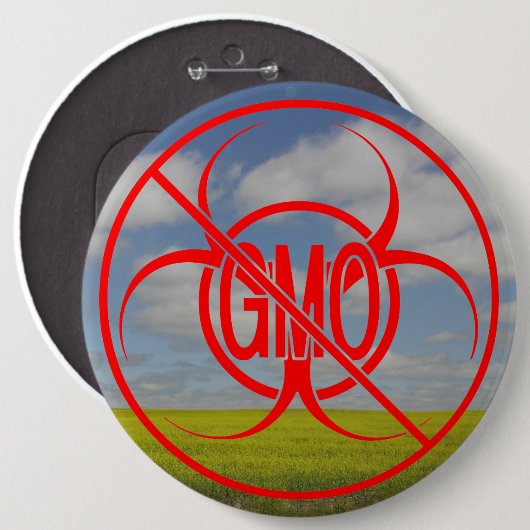 Geen GGO-Buttonnen Biogevaarsewaarschuwing GGO-But Ronde Button 6,0 Cm (Voorkant /achterkant)